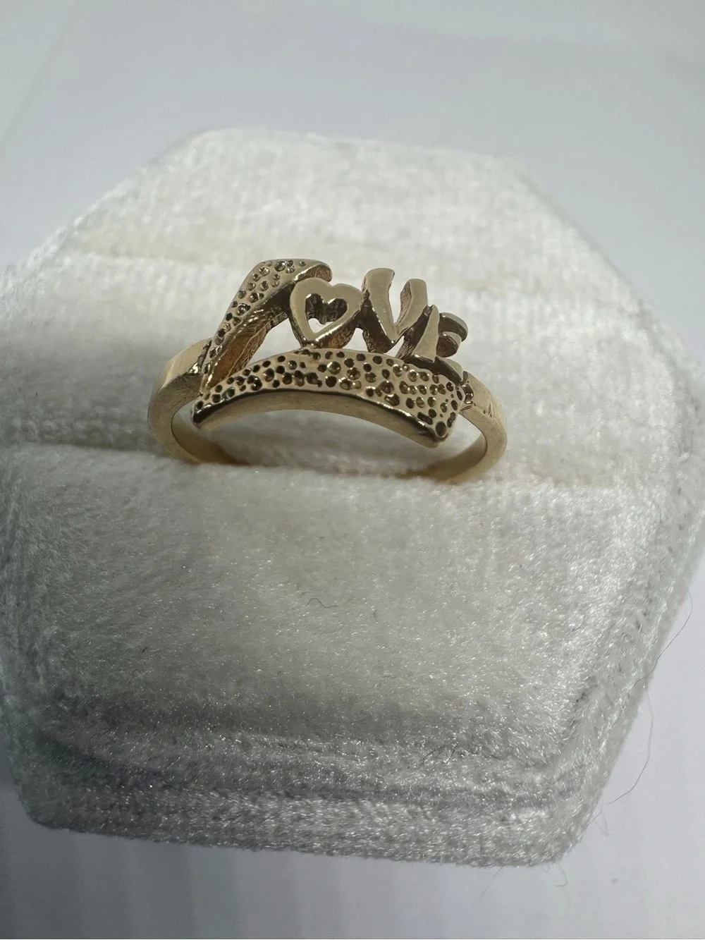 Vintage 14K 585 Gold Love Ring Size 6 Romantic Fine Jewelry Gift